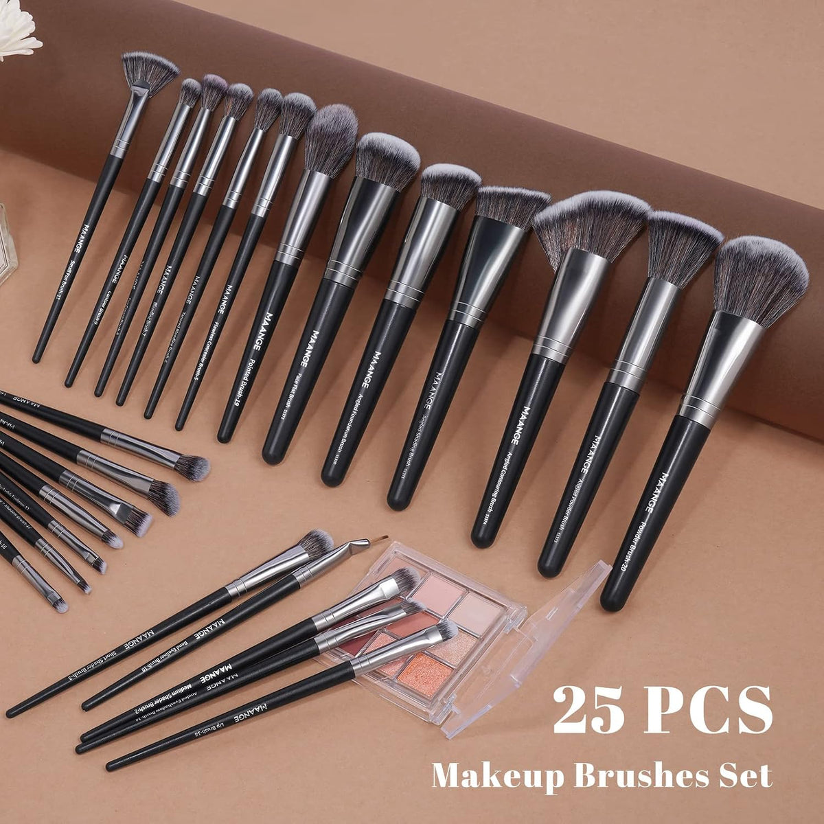 Makeup Brushes, 25Pcs Makeup Brush Set Premium Synthetic Concealer Blush Foundation Eyeshadow Brush Professional Make up Brushes with Gift Box(Black)
